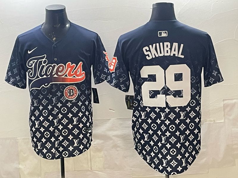 Men 2026 Detroit Tigers #29 Skubal Blue Game Nike MLB Jersey 06